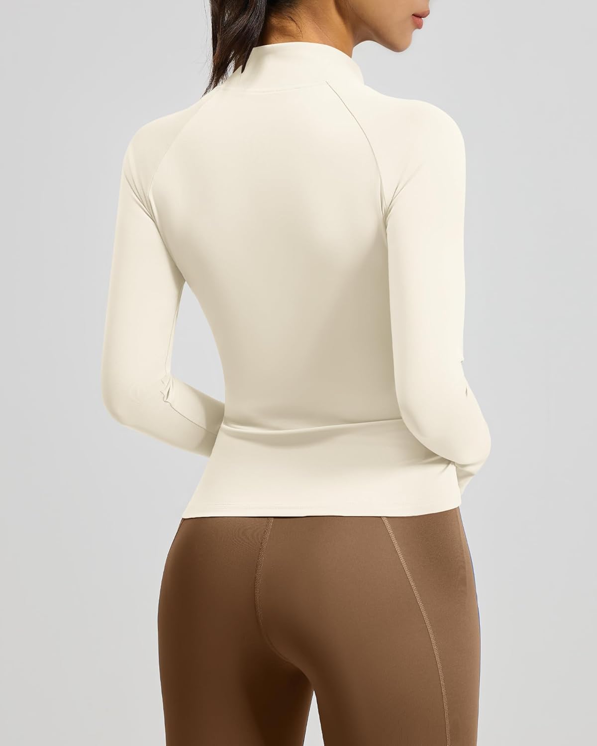 Locachy Women's Lightweight Workout Athletic Jacket Slim Fit Full Zip Butterluxe Cropped Running Yoga Coats with Thumb Hole - Image 2