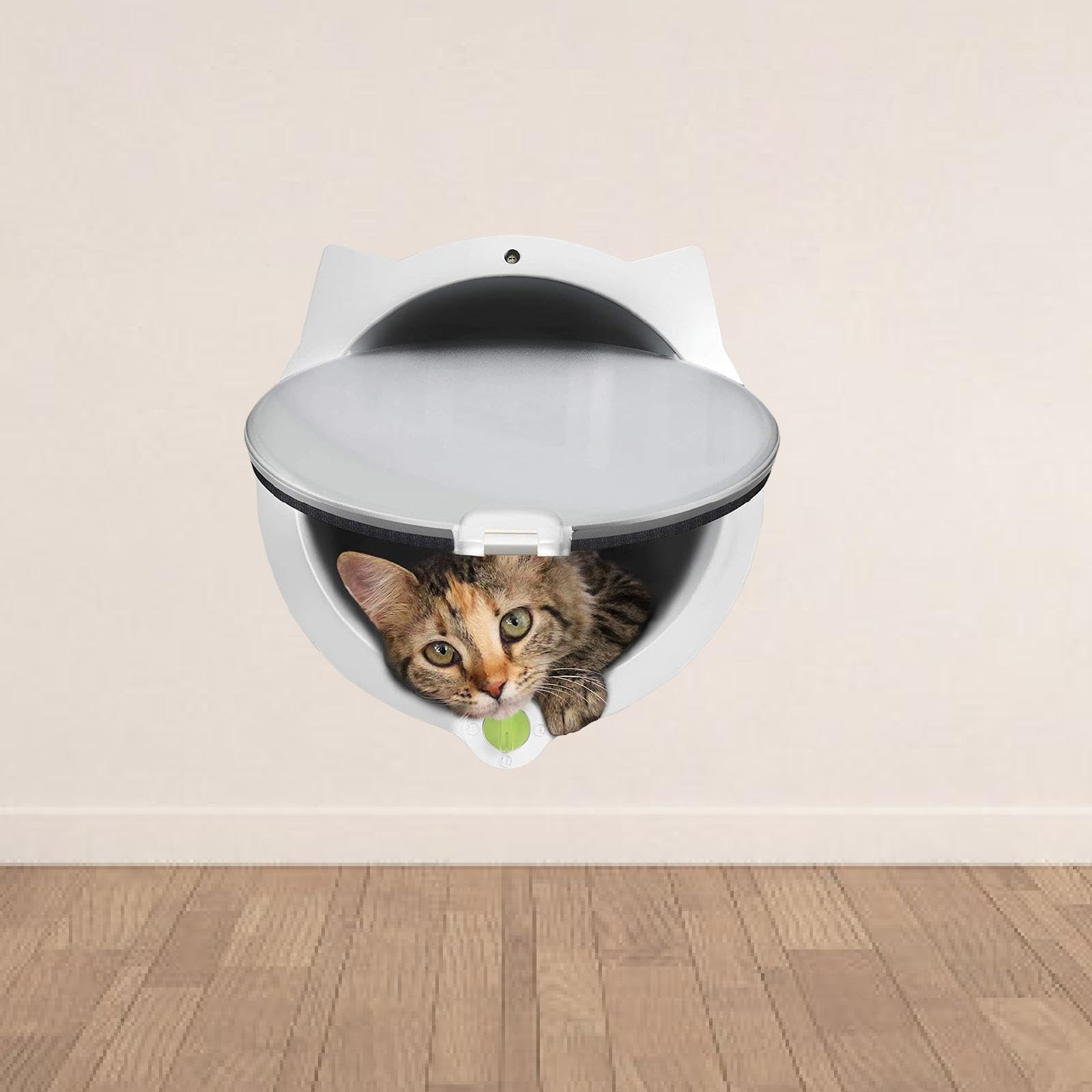 Colcolo Chatière pour Chats, Verrouillage à 4 Voies Chatière pour Chats, Chatière Remplacement Facile à Installer pour Chats et Petits Chiens, Facile à Installer, Taille Extérieure 26x8.5x31cm, Blanc