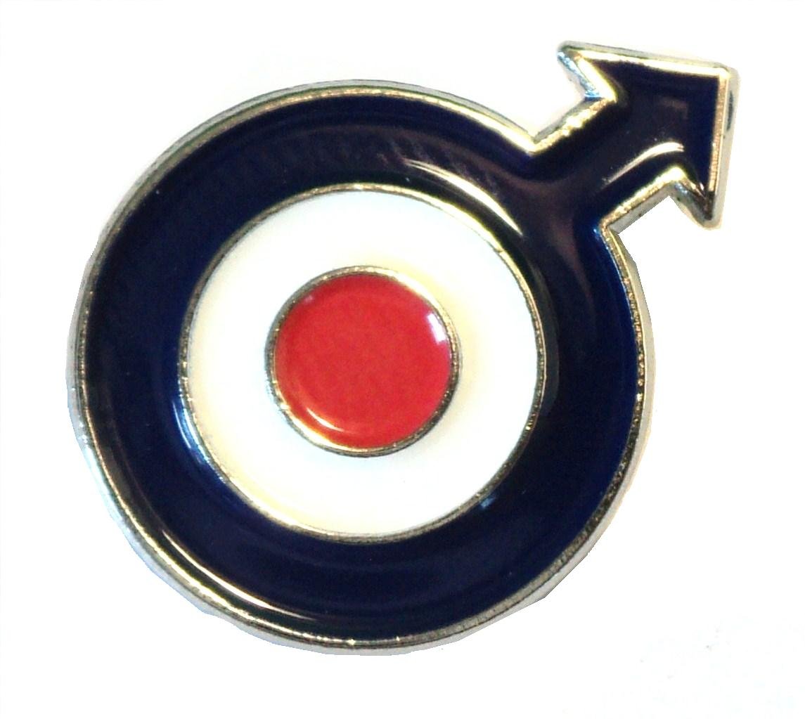 Red White & Blue RAF MOD Target Roundel & Arrow Metal Enamel Badge