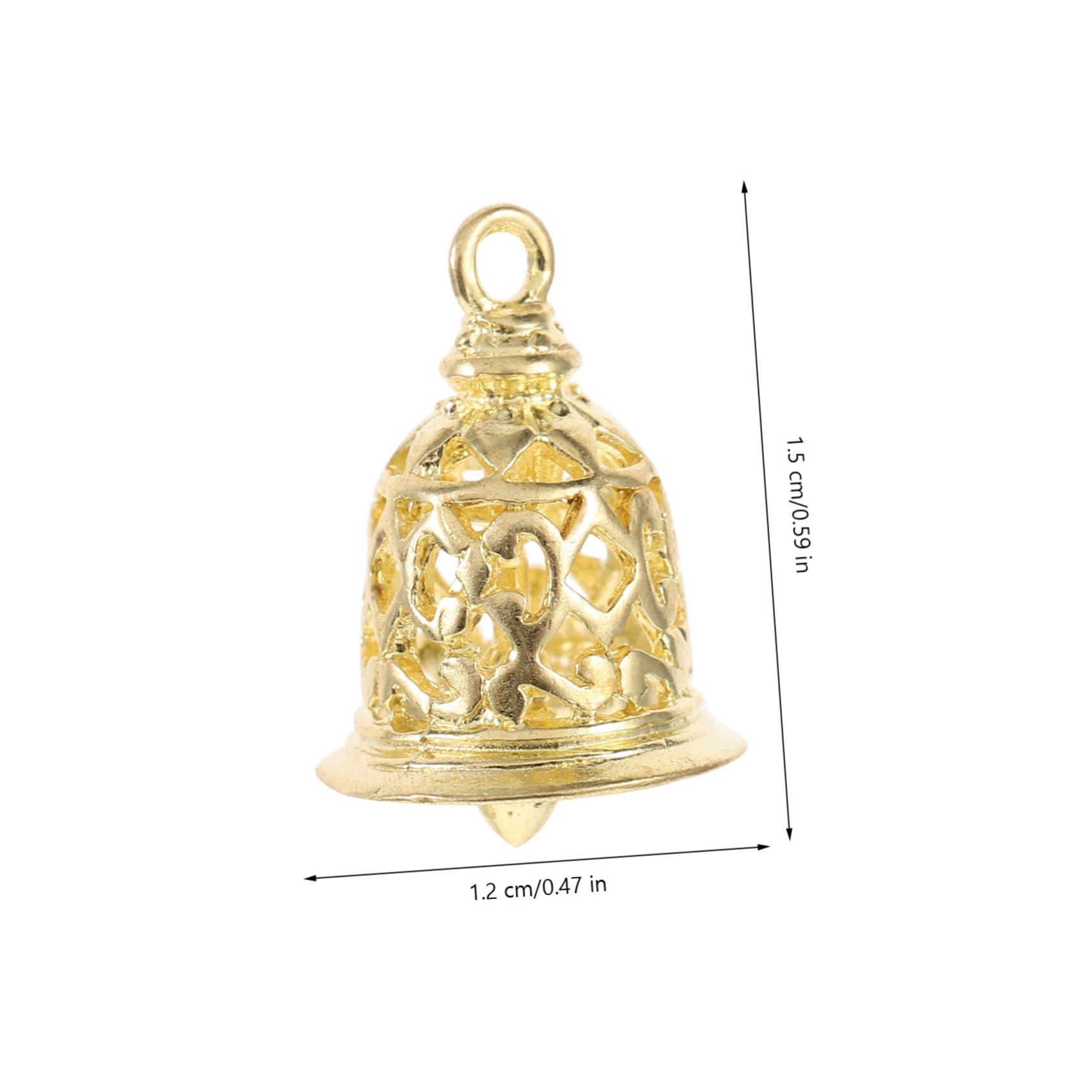 Lurrose 4 Set di Campanelli Artigianali in Ottone Campanelli per Decorazioni Eleganti Campanelli Dorati Cavi per Gioielli Ciondoli Decorazioni Natalizie 10 Pezzi*4