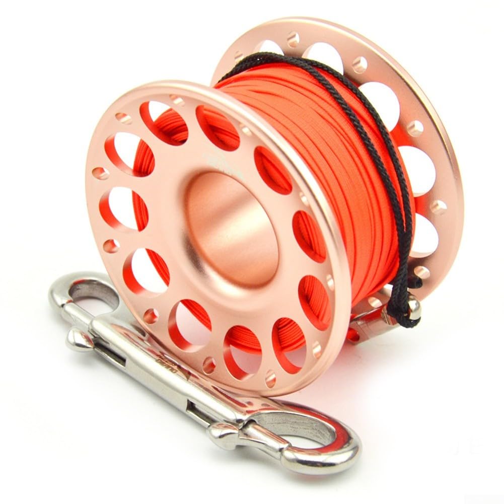 Moulinet de plongée en aluminium rose 30 m pour sécuriser vos paliers de décompression