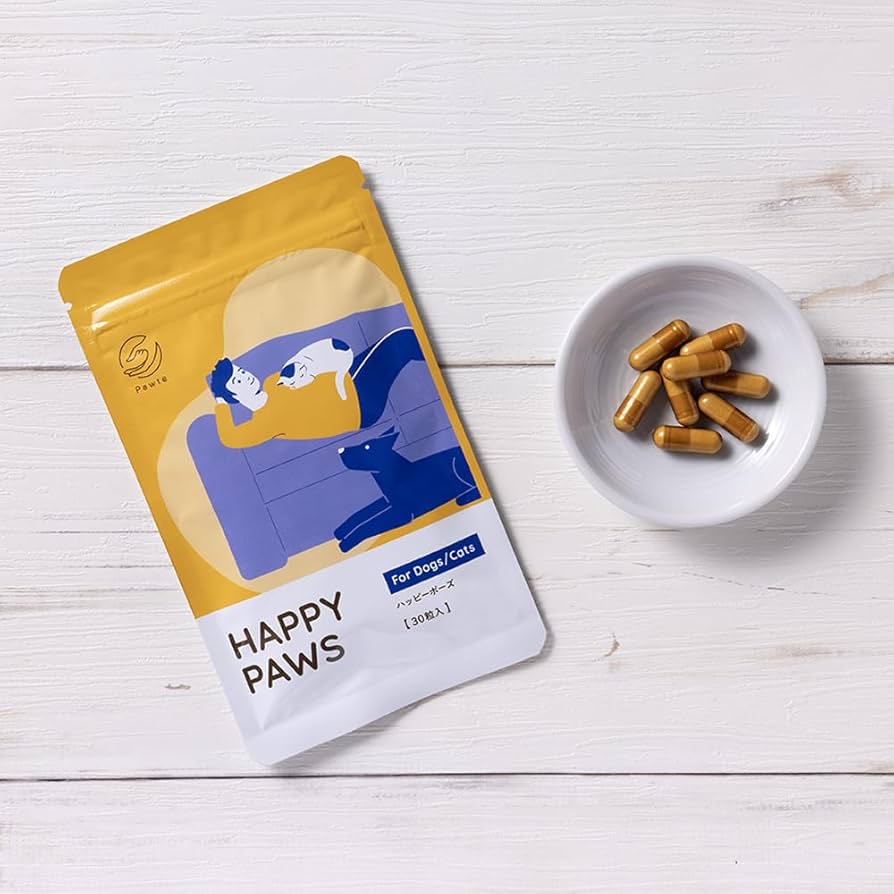 ハッピーポーズ（犬、猫用）【2個セット】 Amazon | ポーテ Pawte ハッピーポーズ 30粒 AHS 犬 猫 ペット用