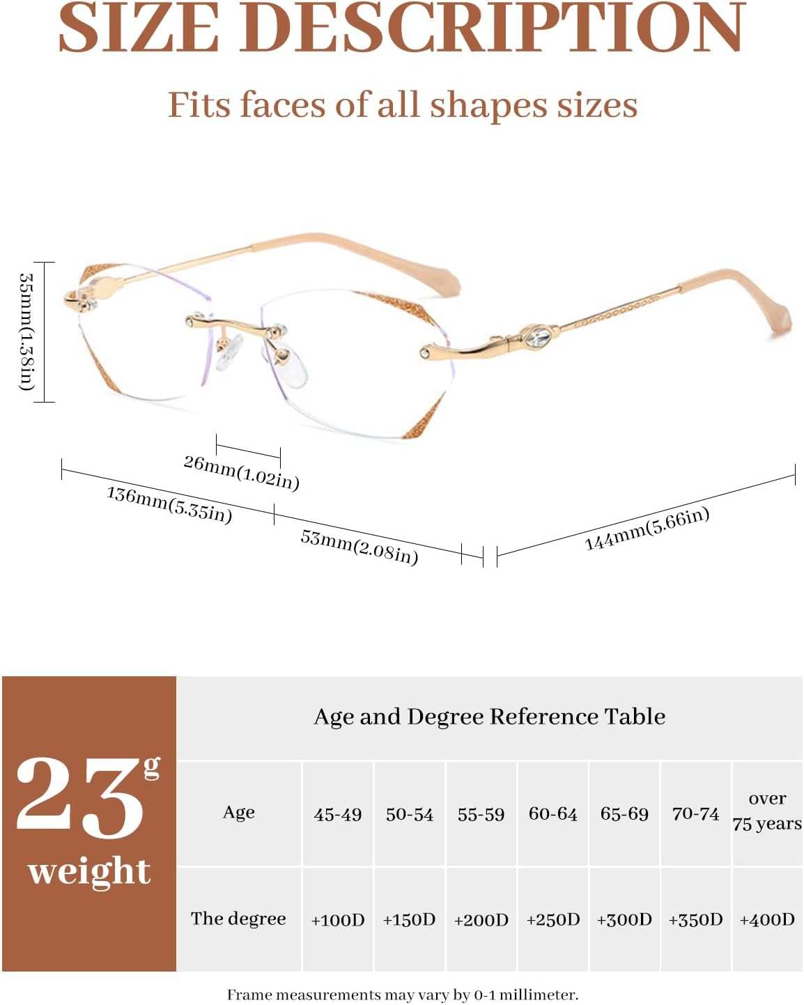 LUFF Rimless Reading Glasses for Women & Men, Lightweight Blue Light Blocking Readers, Anti-Eyestrain Computer Glasses + Case - Image 3