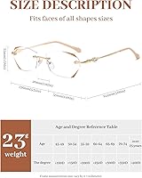 Vista 3 de LUFF Rimless Reading Glasses for Women & Men, Lightweight Blue Light Blocking Readers, Anti-Eyestrain Computer Glasses + Case