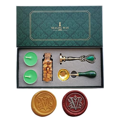 Miniatura 18 de Fancy Letter K - Juego de sellos de cera con diseño de letra K, caja de regalo de estilo europeo, vintage personalizado para invitaciones de letras