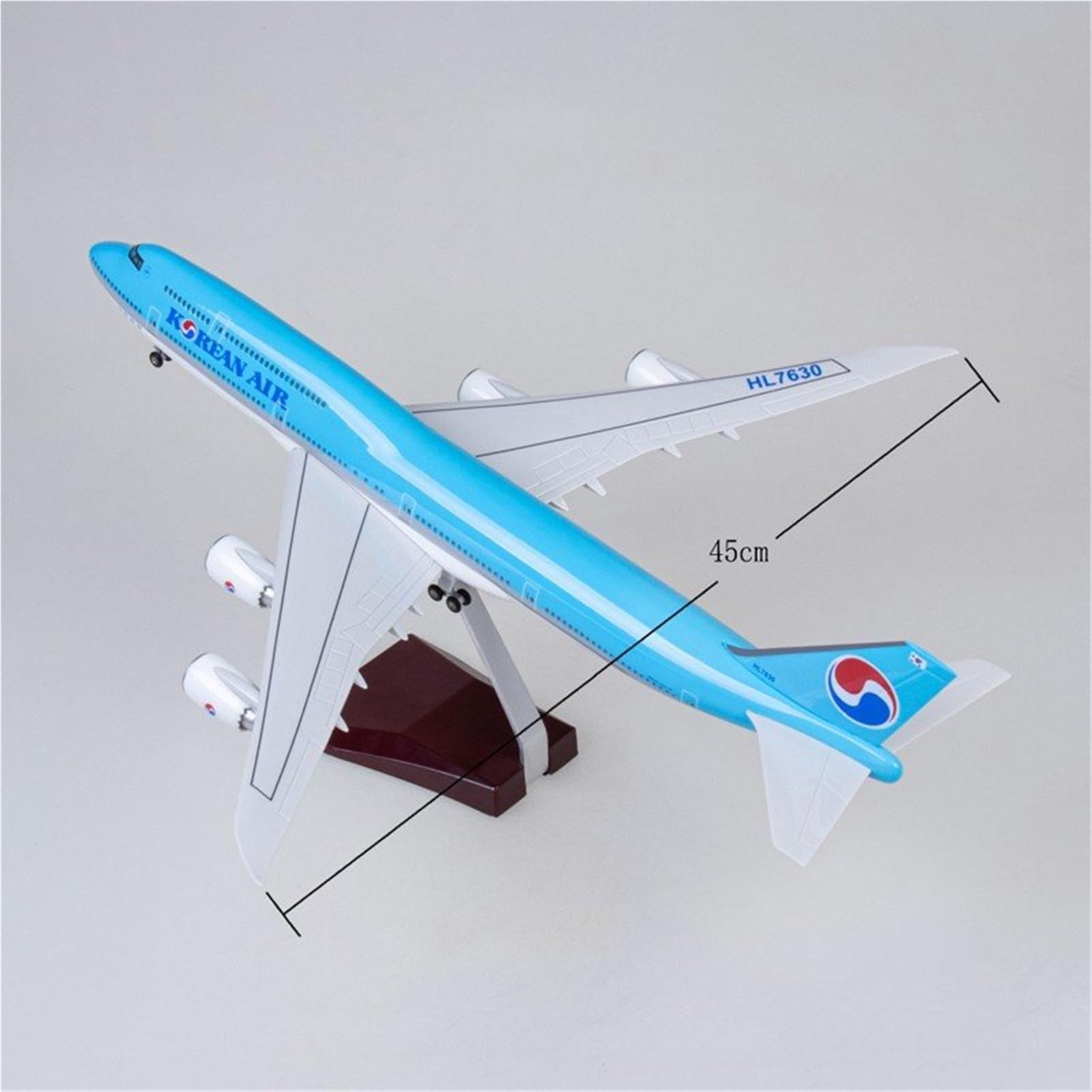 Repliki modeli samolotów Model samolotu w skali 45 cm 1:160 Koreańskie powietrze dla Boeinga 747-400 Model samolotu Lotnictwo cywilne Samolot transportowy Miniaturowy model samolotu (bez światła)