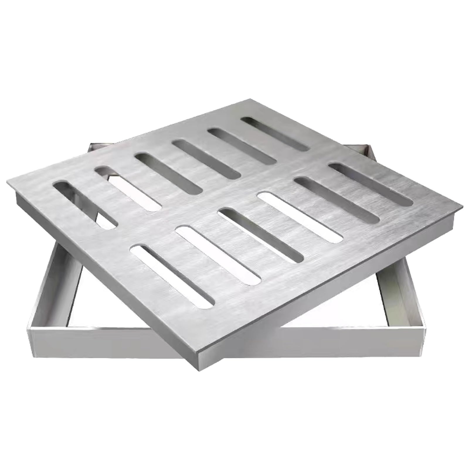 Cubiertas para tanque séptico de acero inoxidable resistente y rejillas de drenaje para entrada y patio, duraderas, resistentes al óxido, 35 x 35 cm, ideal para uso en exteriores