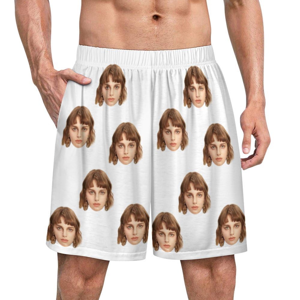 Custom Short Pajamas, Custom Face Pajamas, Personalised Pyjamas Shorts PJs Nightwear Loungewear Gifts, Personalised Women/Men Pajamas with Faces Photo