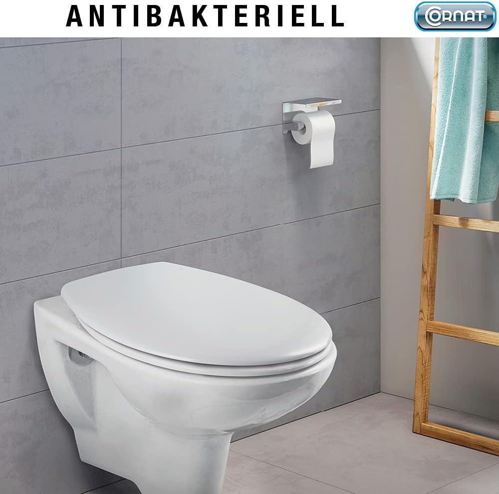 Cornat Premium Toilet Seat with Automatic Closing Removable for Easy Cleaning, German Engineering Universal QTY: 1 KSPREMSC100