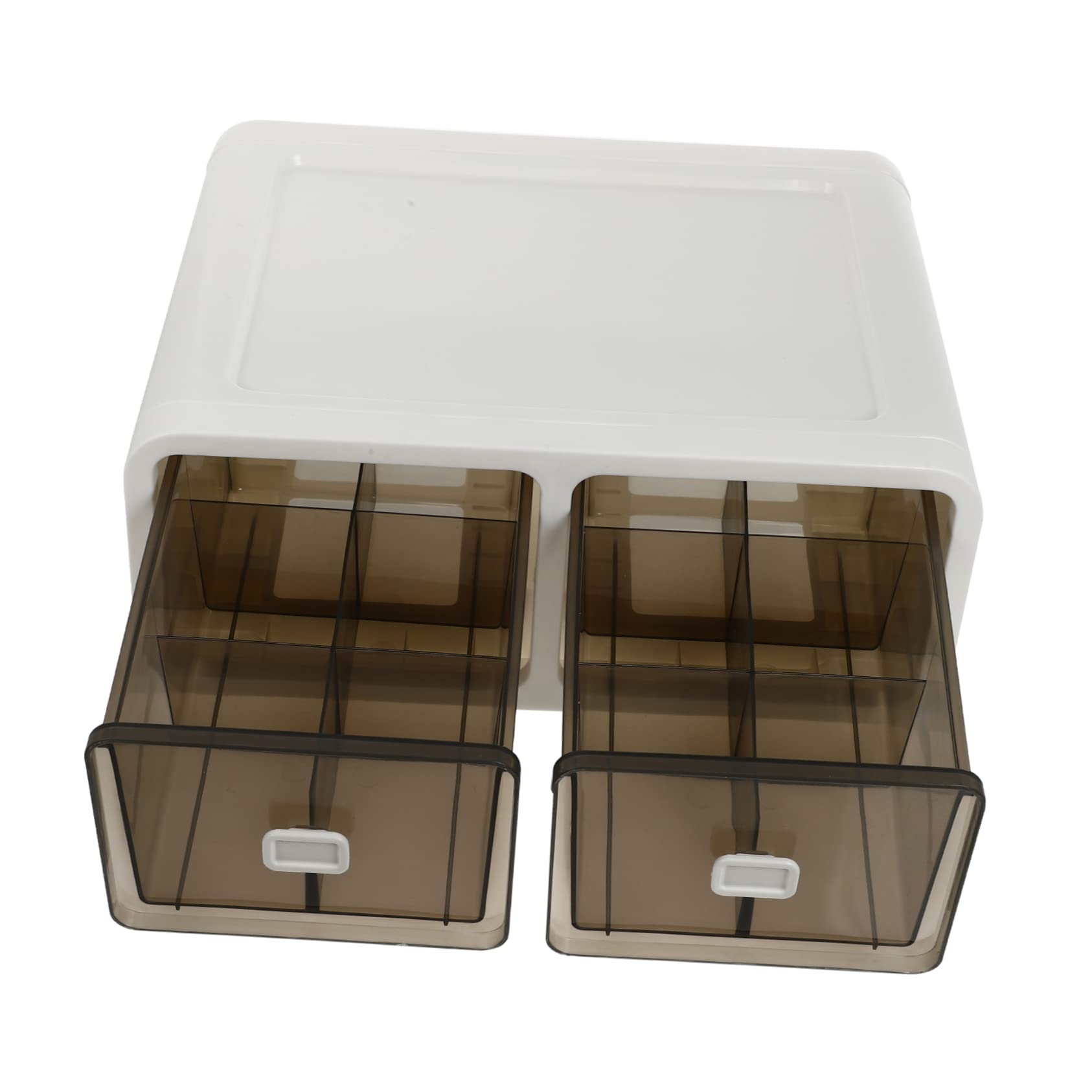 Cabilock Scatola Organizer per Calzini e Mutande a Cassetto 2 Scomparti Pp | Marrone, Impilabile per Armadio, per Ordinare Biancheria e Piccoli Capi