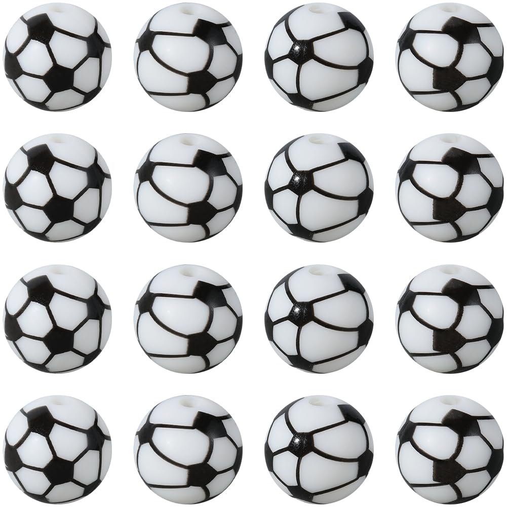 Perles en silicone ballon de football pour bijoux et bracelet