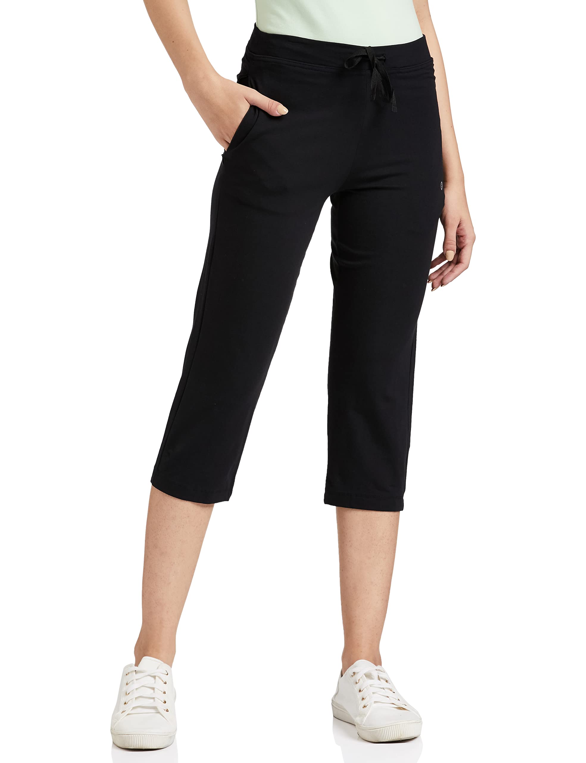 E018 Quick Dry 4 Way Stretch Antimicrobial Stretch Cotton Lounge Capri for Women-image-32