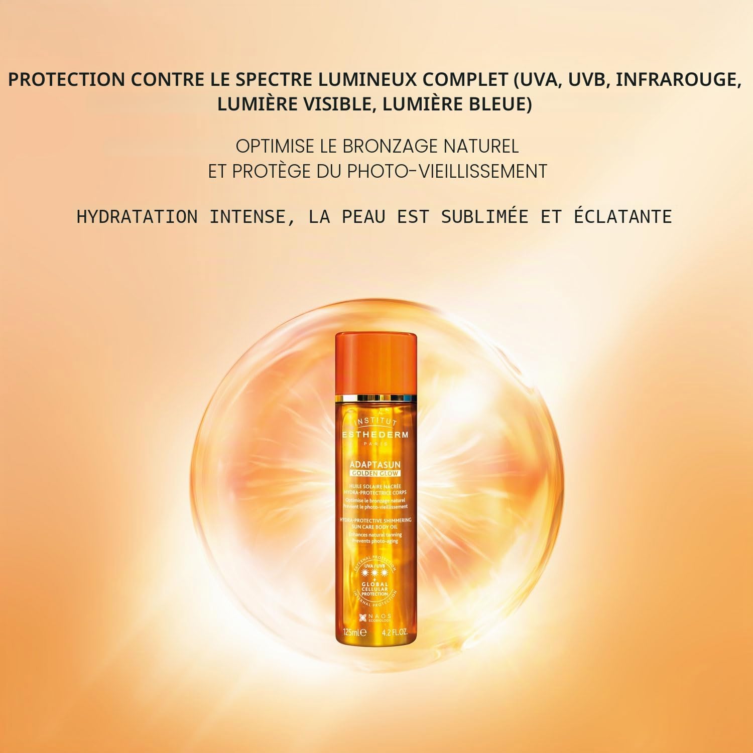 SOLAIRE OIL strong sun golden glow finish 125 ml
