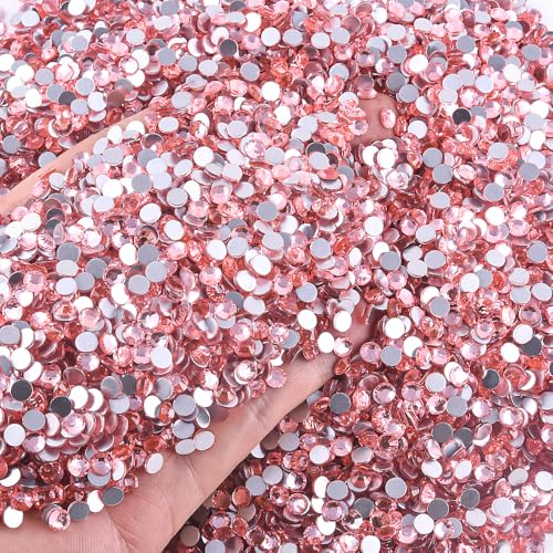 Image of 1440Pieces SS10 /2.7-2.9mm Flat Back Crystal Rhinestones Round Gems for Nail Art,Peach Pink