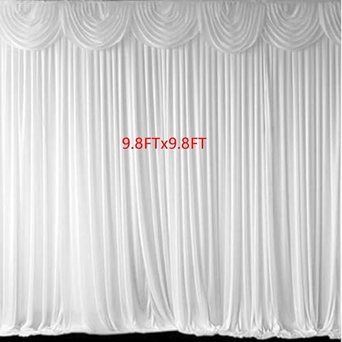 Miniatura 2 de MYOYAY Cortinas de lujo de seda de hielo para telón de fondo de 10 x 10 pies cortinas de tela de seda para boda ceremonia fiesta evento cumpleaños