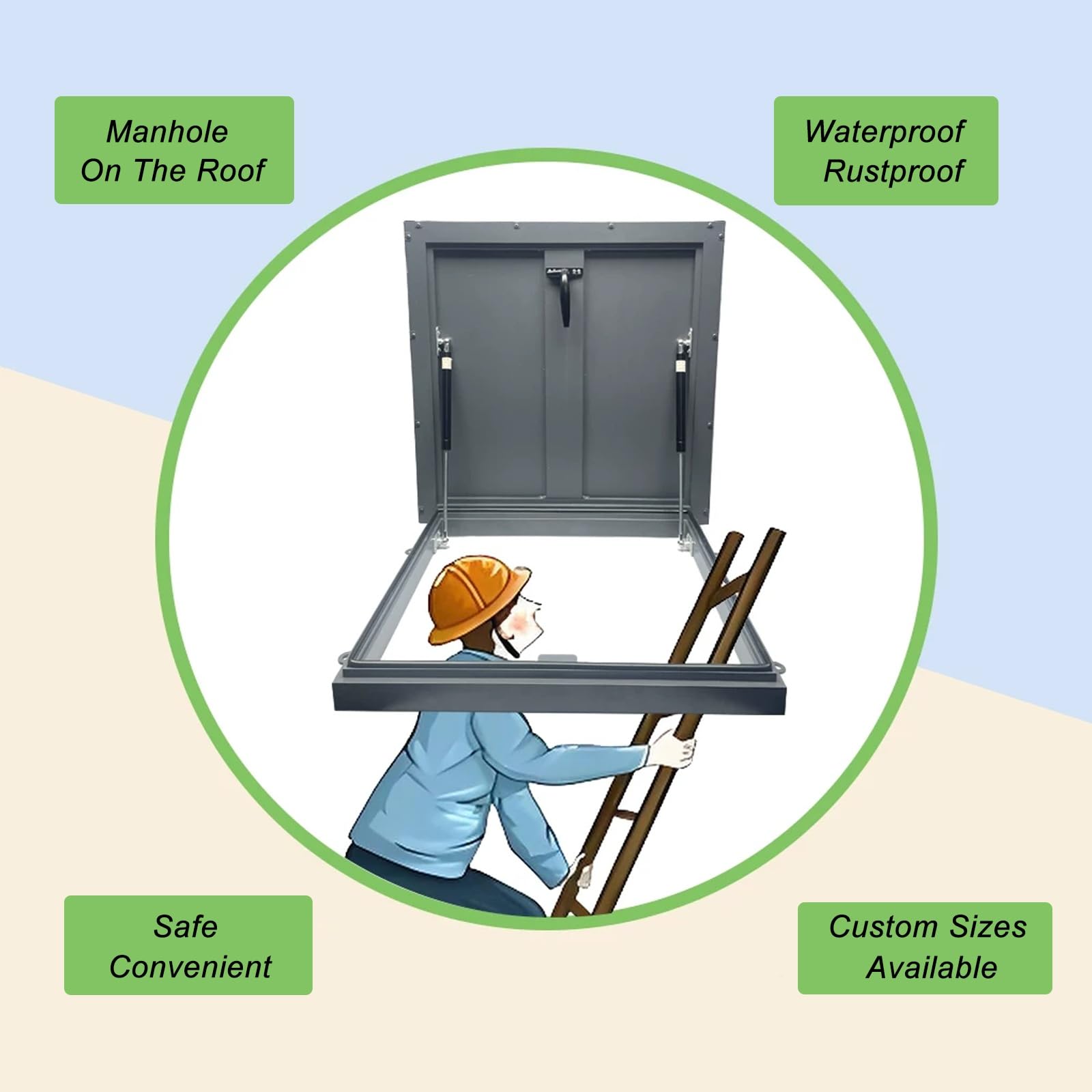Techo Trampilla de Mantenimiento 20x20-40x40 Pulgadas Puerta de Acceso de Emergencia para Hogar Trampilla de Techo Seguridad y Fácil Instalación (56x66cm/22x26)