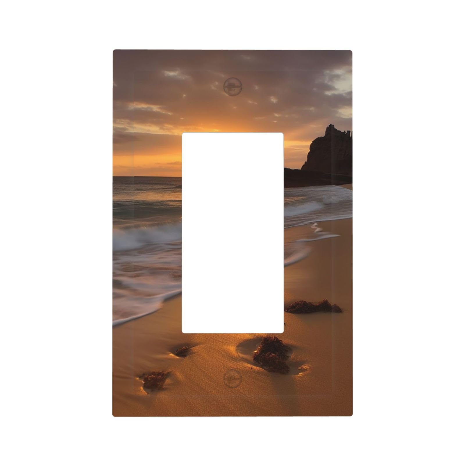 1-Gang Decorator Wall Plate Sunrise beach Light Switch Cover Single Gang Receptacle Outlet Wall Plate Mid Size 5" x 3" Wallplate Unbreakable Polycarbonate Outlet Faceplates Covers