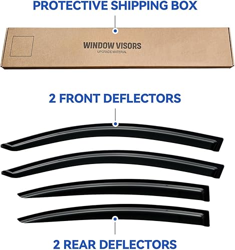 Miniatura 612 de Visores protectores de lluvia para ventana, deflectores de viento de canal exterior