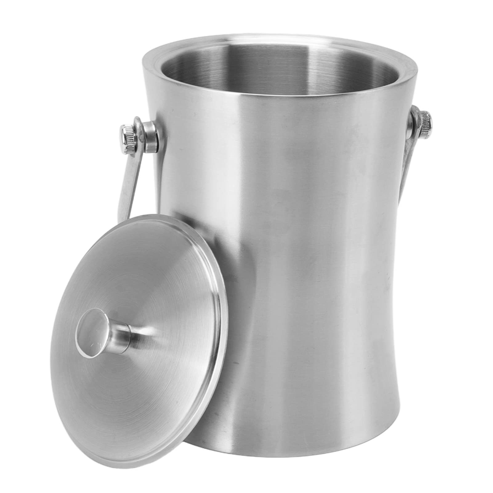 Srliya Elegante Secchiello per il Ghiaccio in Acciaio Inossidabile a Forma di Vita con Pinza per Ghiaccio per Bar e Uso Domestico