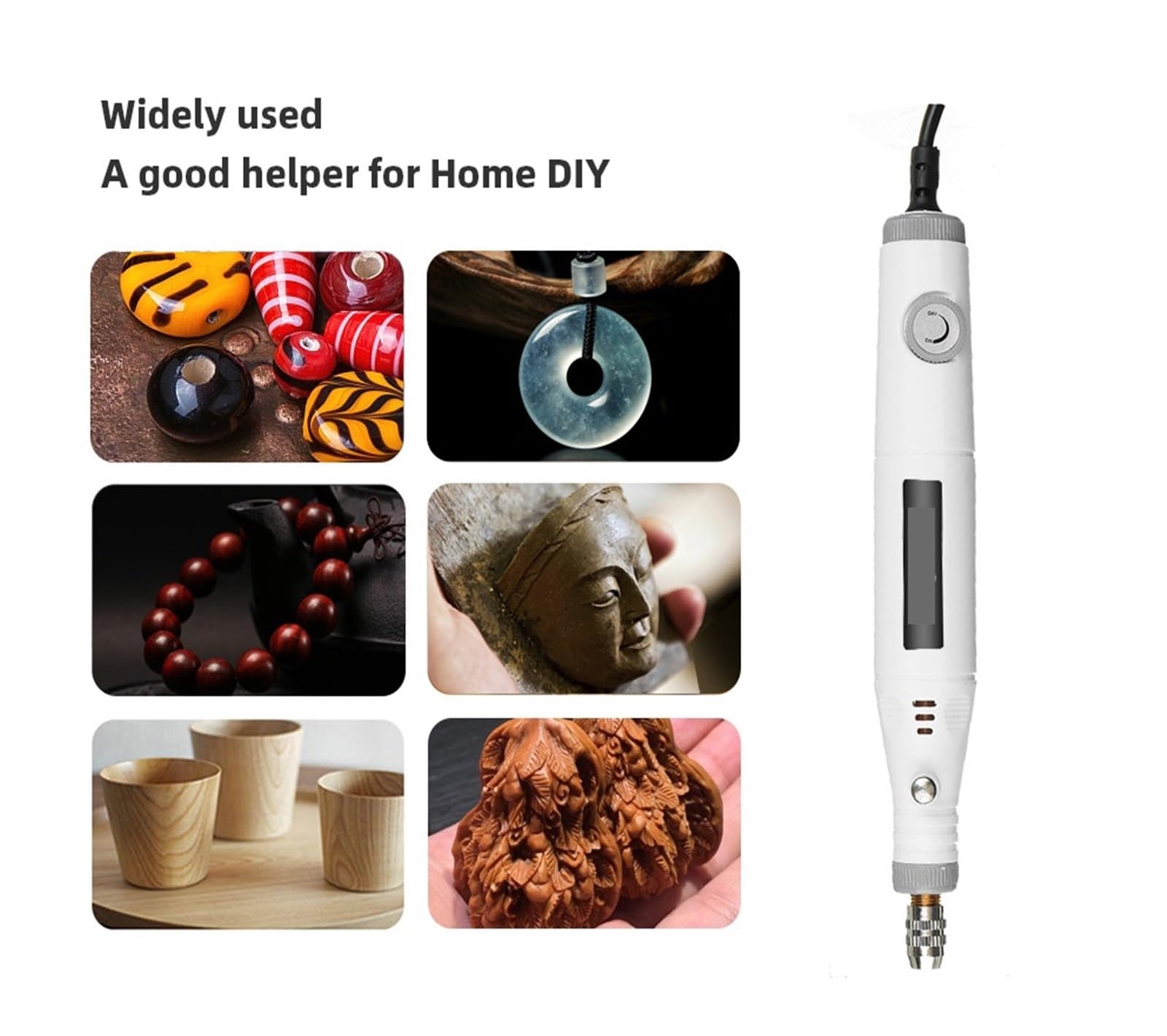 Zgrzewarka Punktowa, Pióro do grawerowania o zmiennej prędkości Mini wiertarka elektryczna szlifierka elektronarzędzia obrotowe zestaw wierteł 18V(White-24PCS)