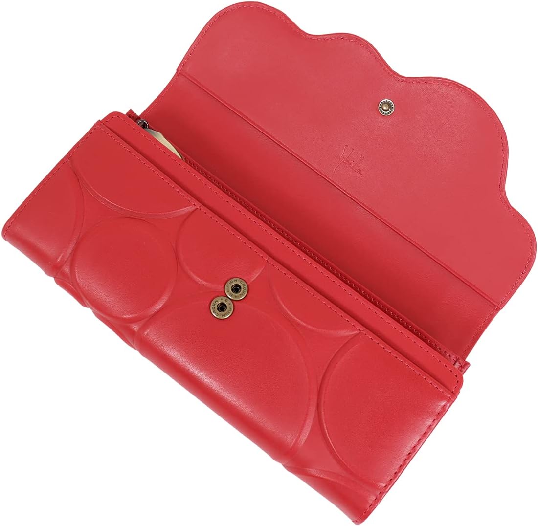 新品・未使用品】Sybilla 本革 かぶせ長財布パシオンシリーズレッド系