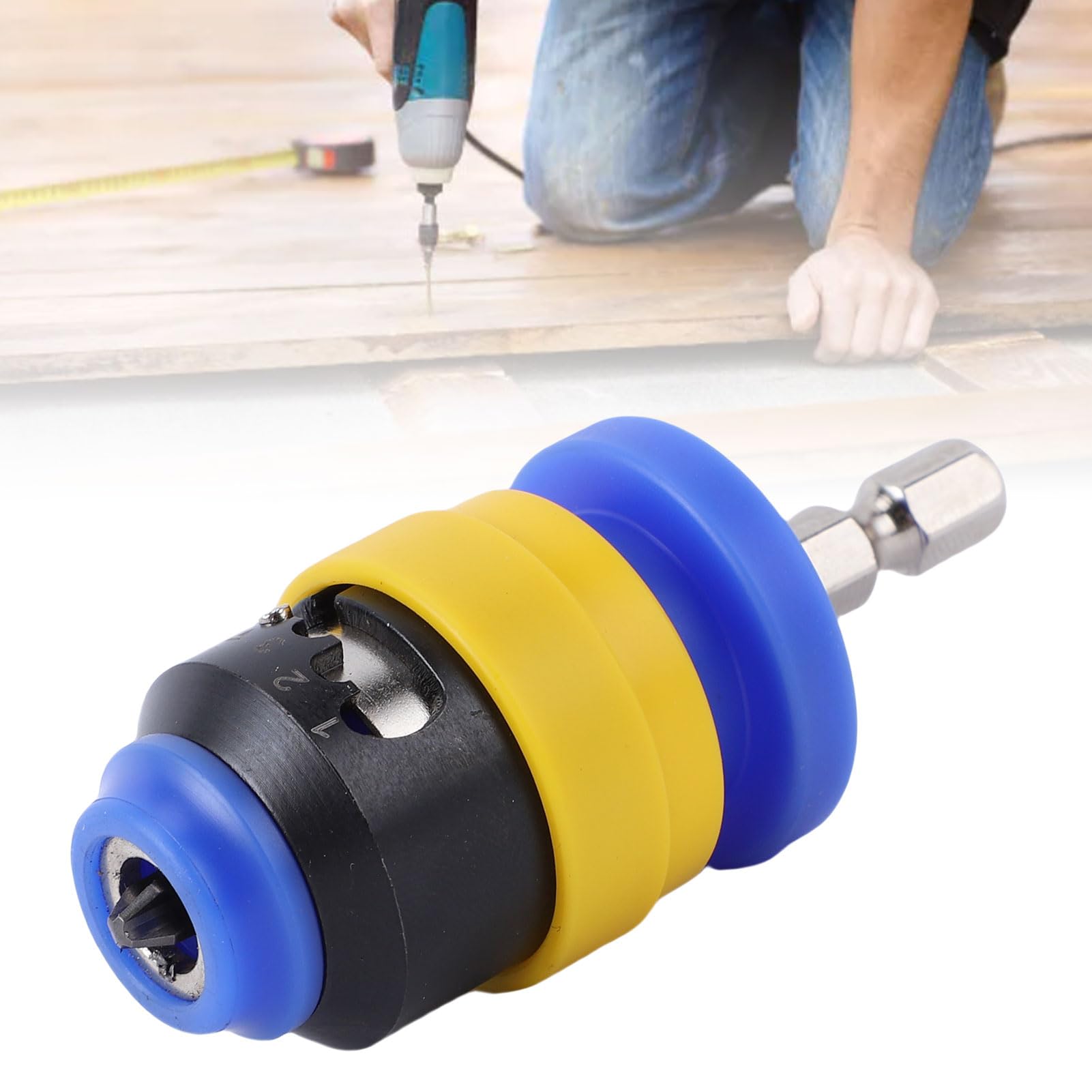 Portapuntas de destornillador de profundidad ajustable, embrague Setter, adsorción magnética súper fuerte para paneles de yeso, amarillo y azul