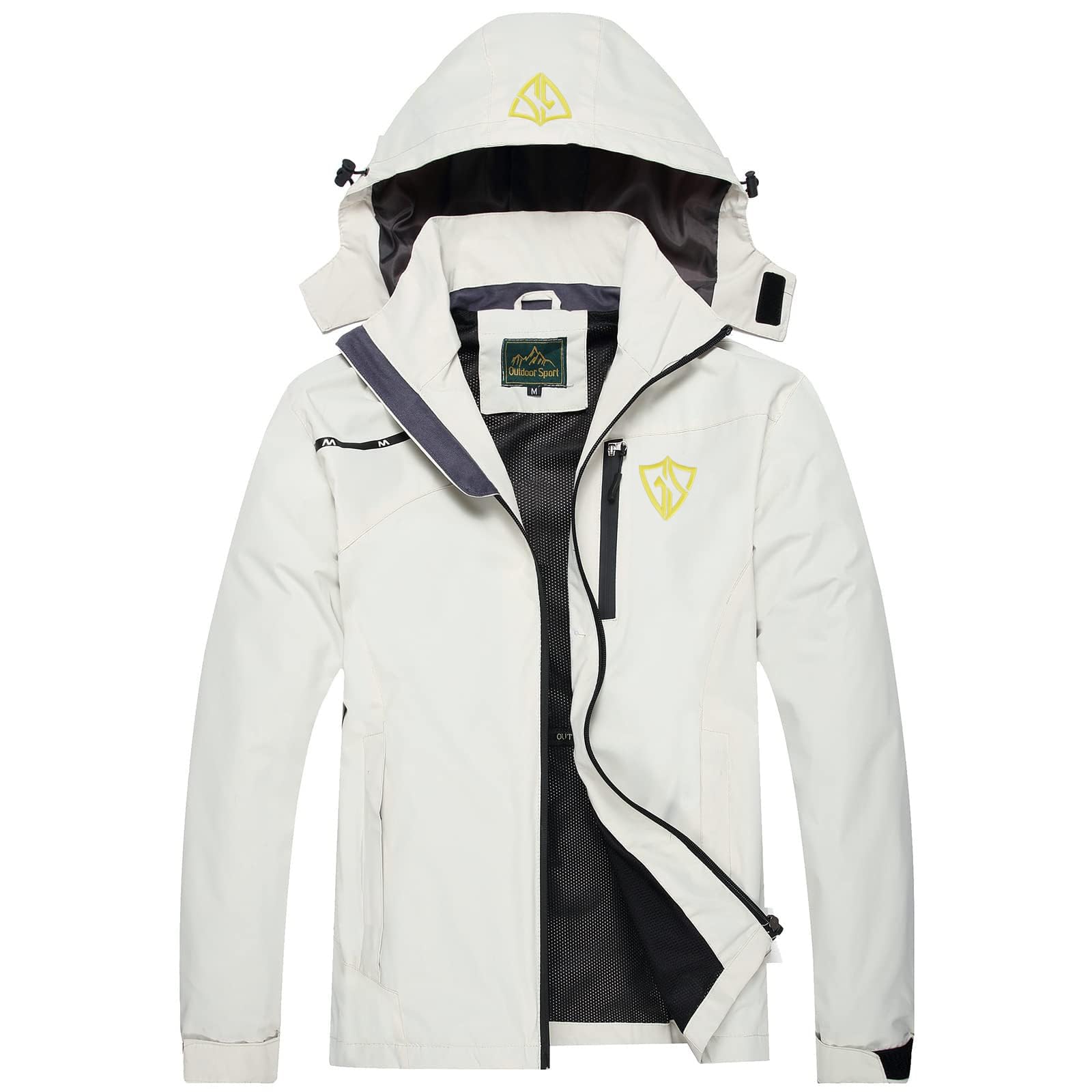 Mens Windproof Jacket Waterproof Lightweight Mountain Sport Jacket for Men Hooded Windbreaker Raincoat