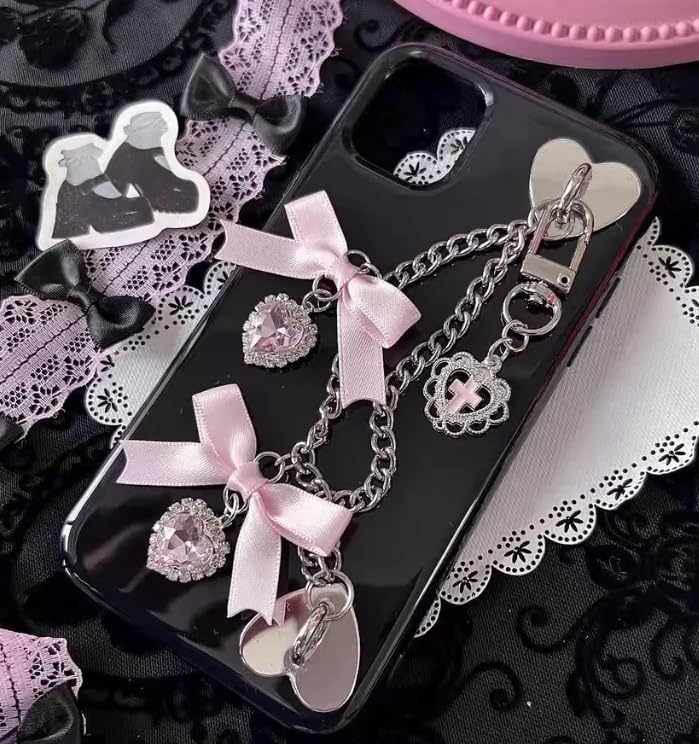 Mine Smartphone Case Mobile Cover Cat Ears Bowknot Lace Edge iPhone Case Soft Case Protective Case Cosplay Accessories (iPhone14, Color-A) [Parallel Import Goods]