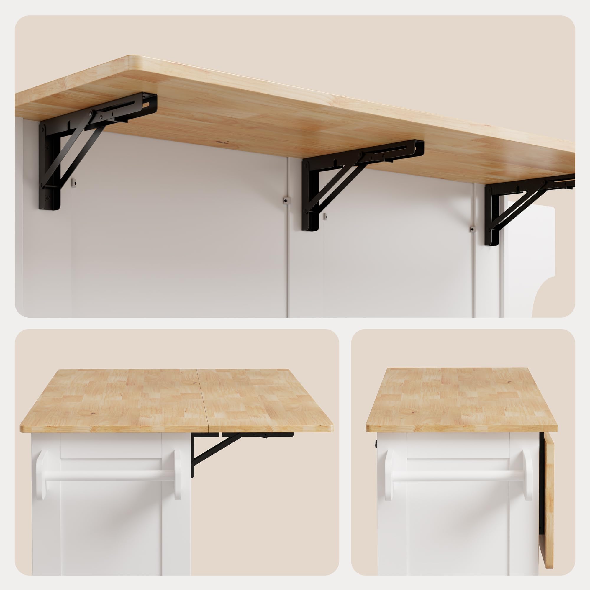 Xbro Îlot de Cuisine Mobile 145x75x90 cm sur roulettes, Chariot avec Tiroirs et Armoires, Plan de Travail en Bois, Meuble de Rangement pour Espace Restreint (Blanc)