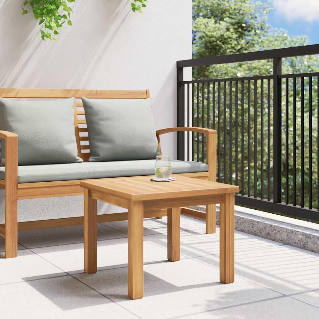 Tavolino da salotto marrone in legno massello teak, 45 x 45 x 36 cm, resistente alle intemperie, per giardino, terrazza, balcone e veranda, come tavolino d'appoggio per esterni e gruppo di