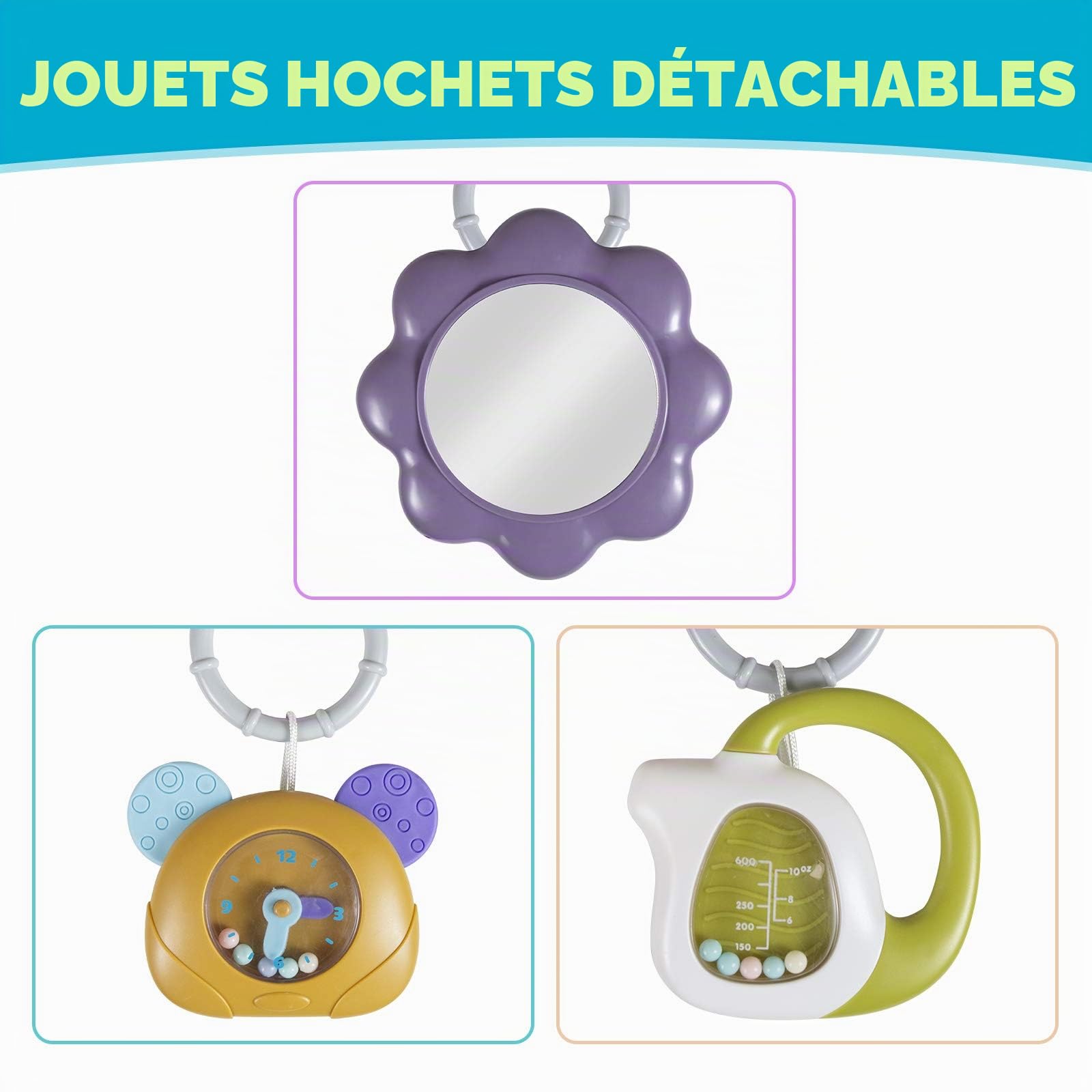 Tapis de jeu pour bébé - Jouet d'activité pour nouveau-né avec piano - Tapis de jeu pour tout-petits (rose)
