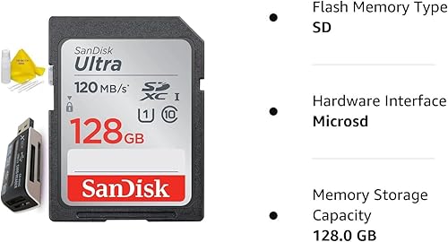 Miniatura 2 de SanDisk - Tarjeta de memoria SD Ultra Class 10 SDXC UHS-I de 128 GB para Canon EOS Rebel T8i T7i T7 T6i T6S T6 T5i T5 T3i SL2 SL1 EOS 90D 80D 77D