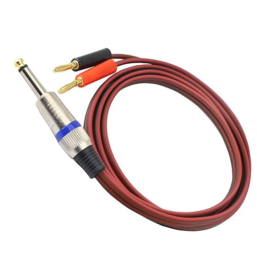 Miniatura 4 de Cable de altavoz TS a Banana de 14, cable de audio de altavoz TS a Banana de 0.250 in, chapado en oro 14 TS macho a doble Banana Plugs OFC HiFi