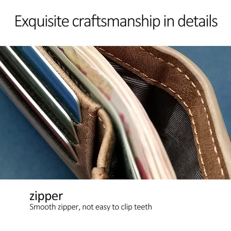 Men Wallets Small Men Thin Wallet with Coin Bag Zipper Wallet4