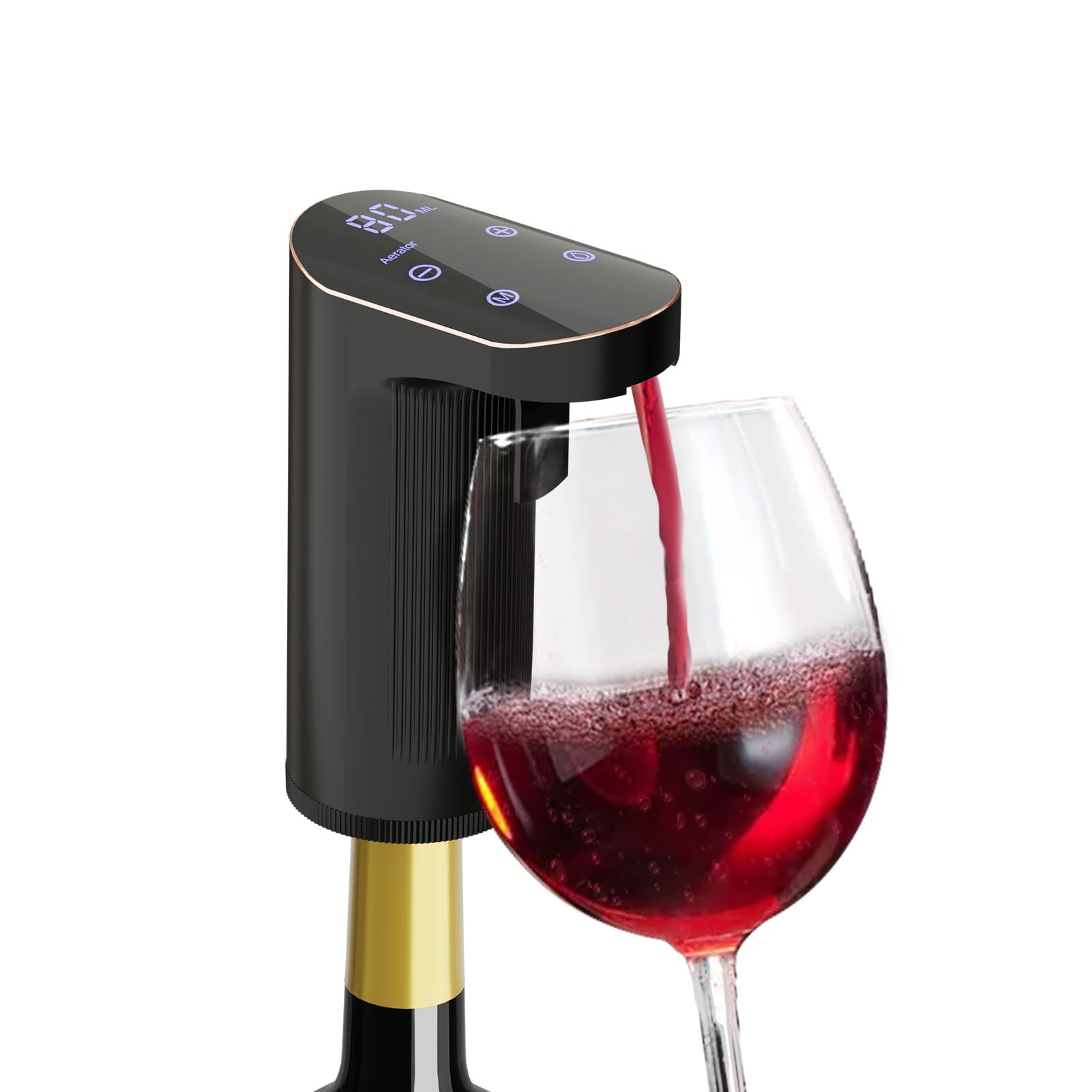 JINJUNYE Electric Wine Dispenser, One-Touch Wine Decanter, 1-999ML Wine Dispensing Set, Power Bank Self-Clean Function, Automatic Wine Aerator Pourer Fit Most Bottle USB Rechargeable