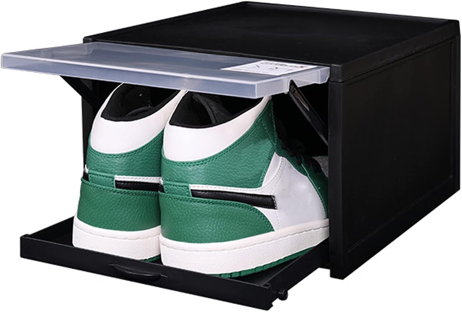 Shoe Container Boxes, Set of 3, Plastic Stackable Closet Storage Box