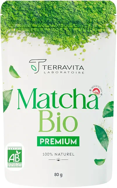 Poudre Matcha Bio 80g - Grade Premium Japonais Faible Amertume - Terravita