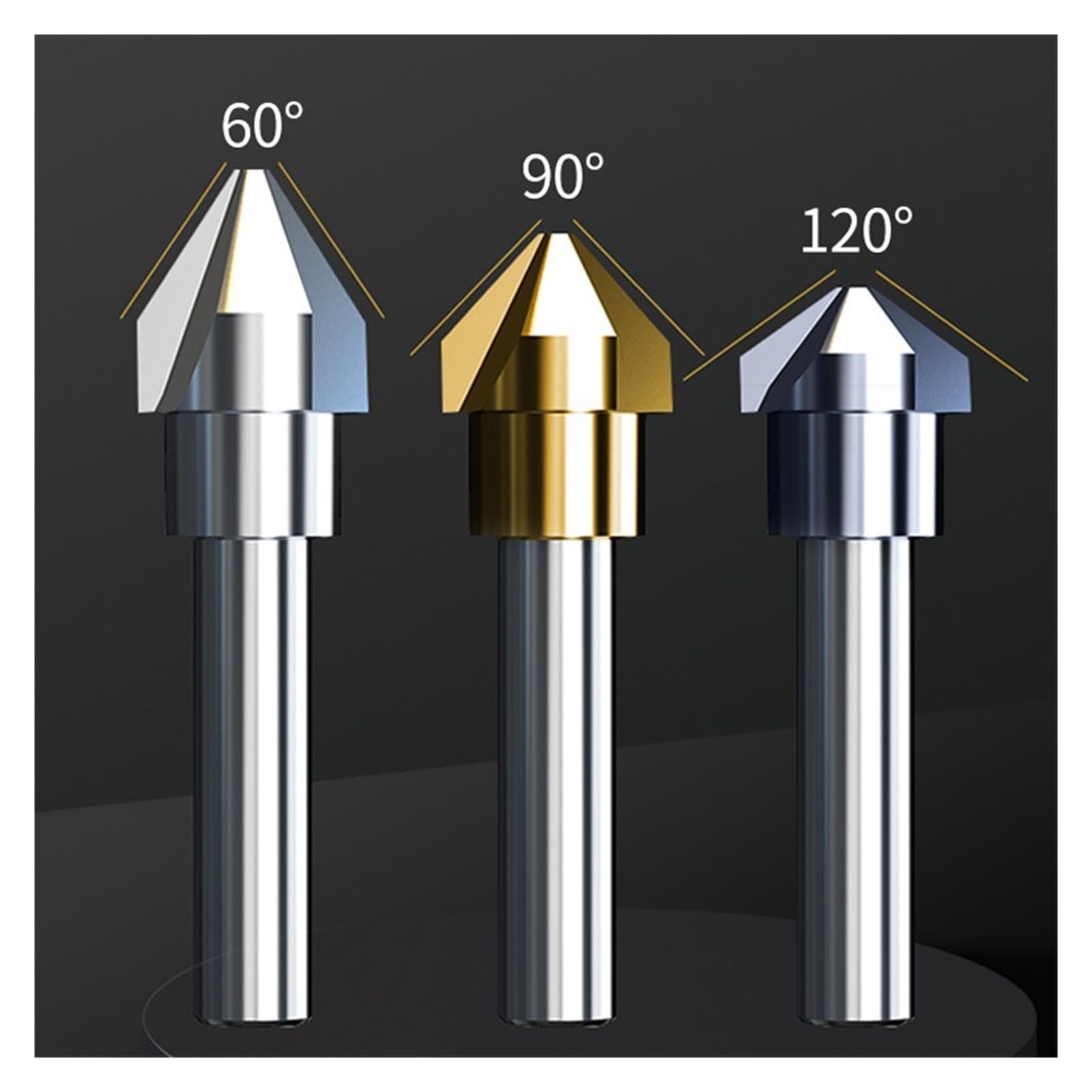 punta da trapano svasatore Fresa for smussatura M35 Hss Utensile for sbavatura for fresa for smusso a 90 gradi 60 for acciaio inossidabile 120(Single Blade 90,40_ROUND)
