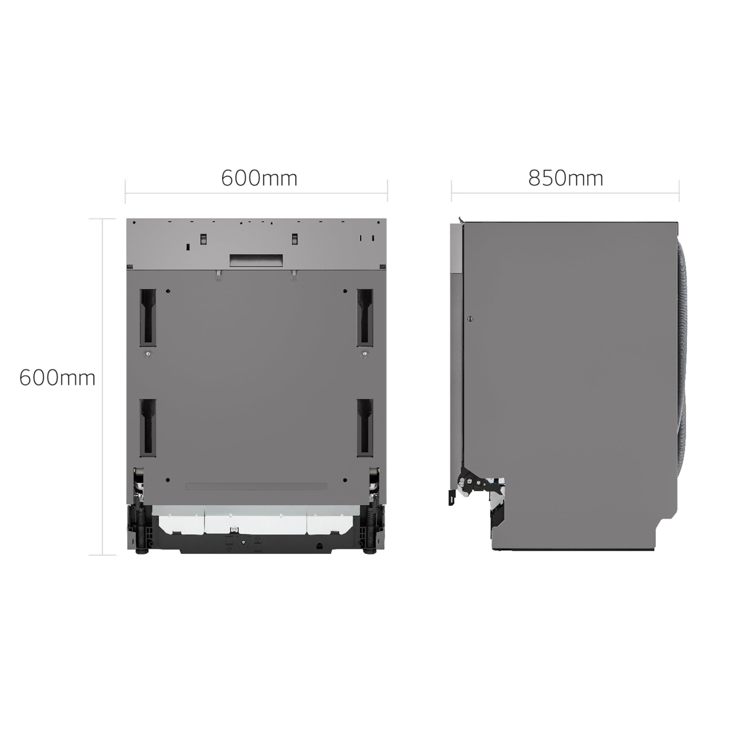 LG DF375HWS Lavastoviglie Libera Installazione Classe A, 14 Coperti, Lavaggio a Vapore TrueSteam, LED Esterno, Sistema QuadWash con 4 Bracci Irroratori, Serie 5, Auto-Apertura, 43dB, Wi-Fi, Bianco