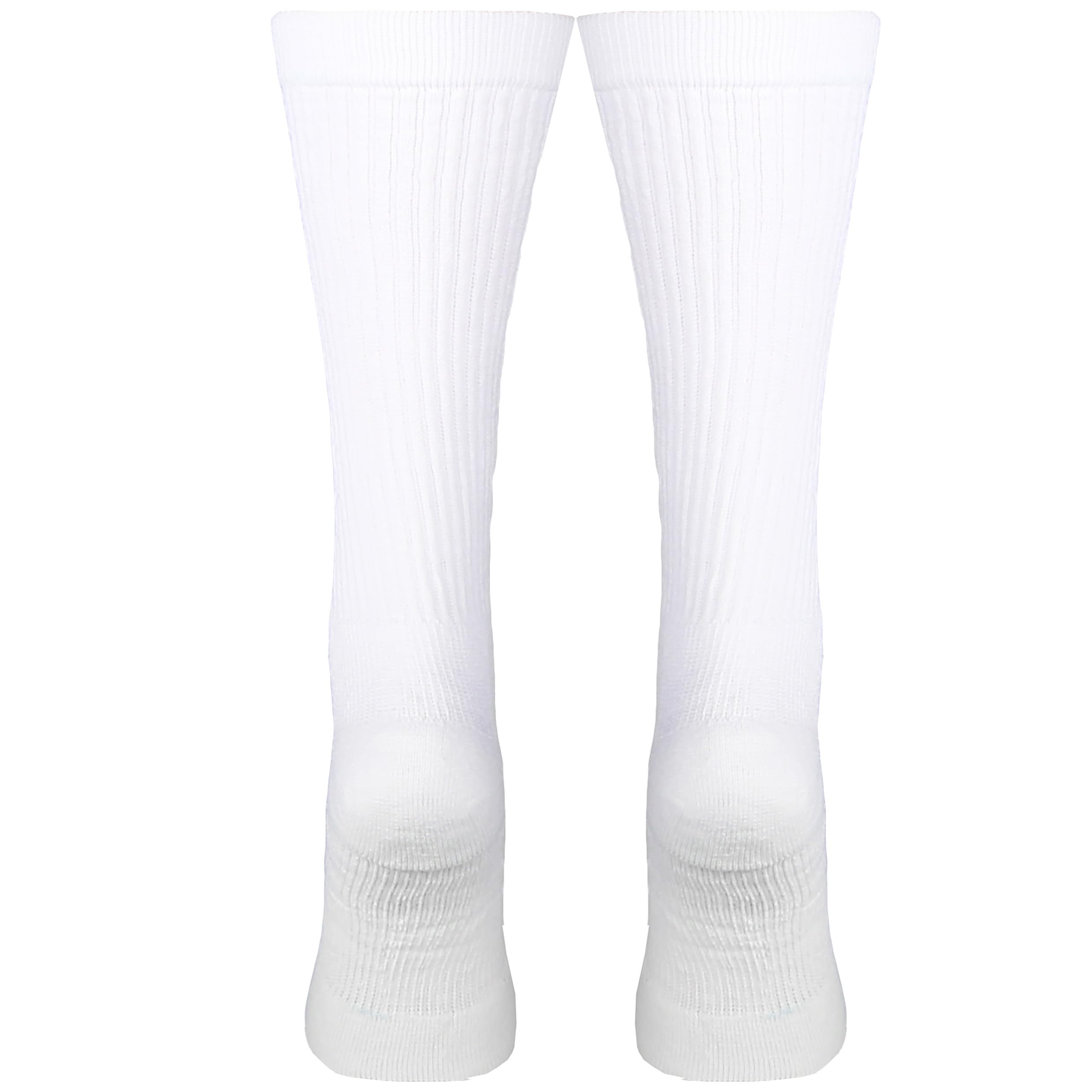 Champion Calcetines de compresión para hombre, 15-20 mmHg, ajuste atlético, longitud media pantorrilla, calcetines deportivos, color blanco, XL