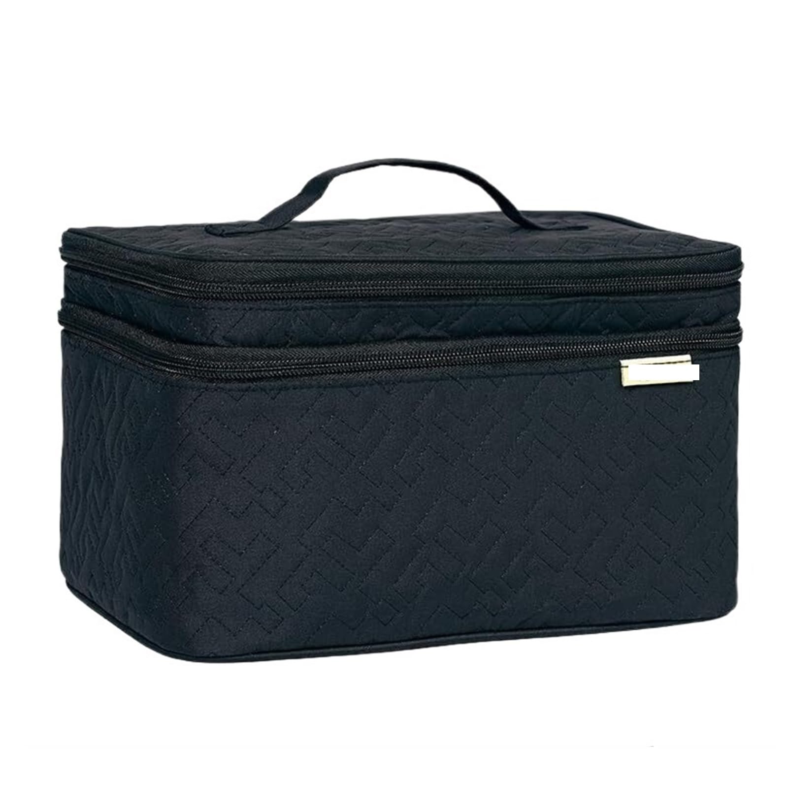 Porta Trucchi Pochette Trucchi Borsa Cosmetica Da Viaggio A Doppio Strato For Borsa Da Toilette Portatile For Bottiglia Da Viaggio For Donna Trousse Trucchi Donna(Black)