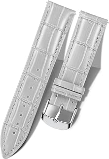 BINLUN Correa de reloj de piel de becerro auténtica de repuesto con patrón de cocodrilo de liberación rápida, 10 colores, 13 tamaños para hombres y mujeres (10 mm, 12 mm, 14 mm, 16 mm, 17 mm, 18 mm