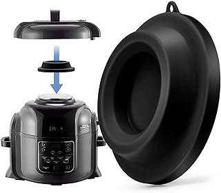 Yolococa - Supporto per coperchio in silicone, compatibile con pentola a pressione Ninja Foodi e friggitrice ad aria, 5 Qt, 6,5 Qt e 8 litri, colore: Nero