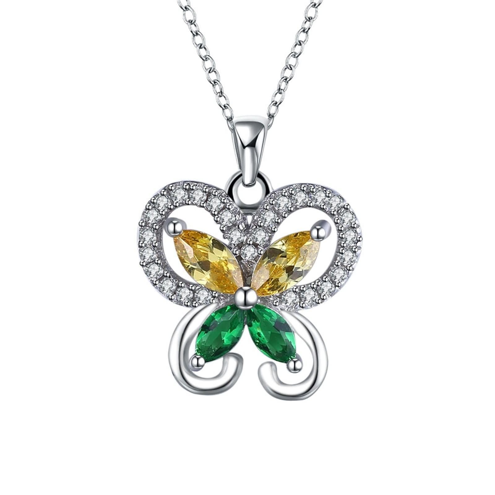 Donna Ciondoli Collana Argento,Ciondolo Collana Donna Argento Sterling 925 Farfalla con Zirconia Cubica Collane Argento