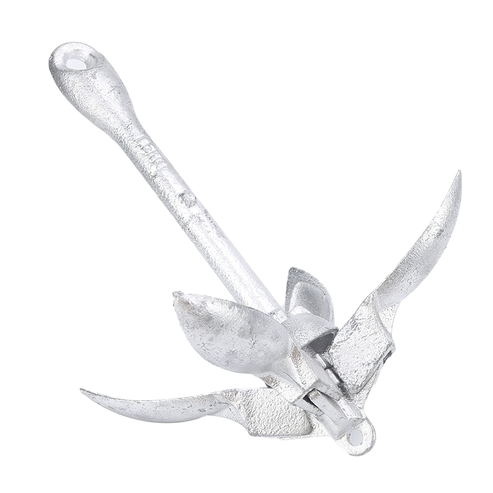 Ancla Plegable para Barco, Rezón Galvanizado de Acero Inoxidable de 3,3 Libras con 4 Garras, Diseño de Bloqueo Plegable para Barcos Marinos, Balsas de Yates, Canoas, Kayaks