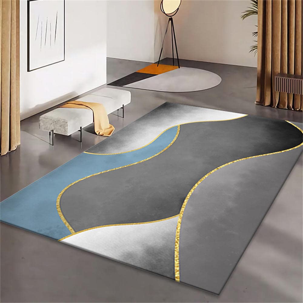 Tapis chambre adulte moderne 80x160cm avec envers anti-glisse pour maison