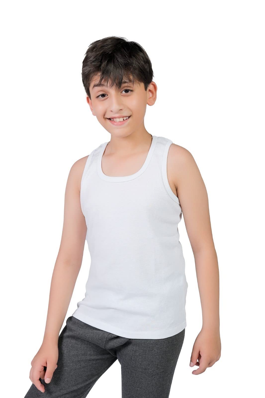 orbiz Lot de 5 gilets interlock 100 % pur coton pour garçons et filles de 3 à 13 ans