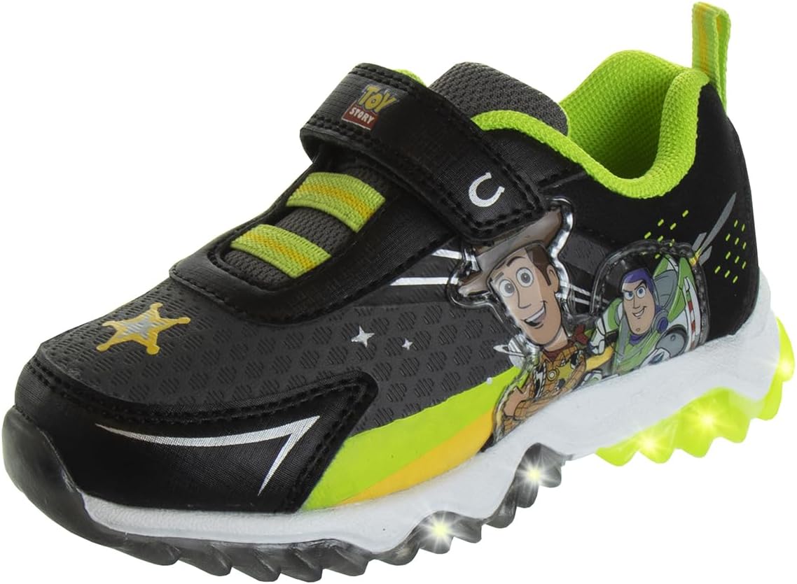 Disney Pixar Toy Story LED Light up Shoes for Kids Boys Buzz Lightyear Sheriff Woody Size Toddler/Little Kid