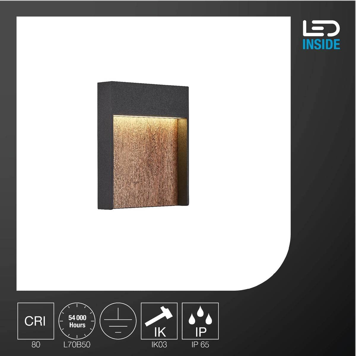 SLV LED Wandleuchte FLATT für die Außenbeleuchtung von Hauseingang, Wänden, Wegen, Terrassen, Fassaden, Treppen | LED Wandlampe, Aussenleuchte, Gartenlampe // CCT Switch (3000K/4000K), 500 Lumen, 14W