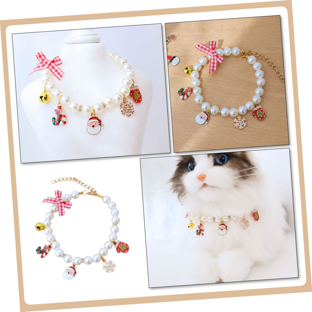 HANABASS 5stücke Katzenhalsband Mit Glöckchen Dekoratives Hundehalsband Für Süße Weihnachtsaccessoire Rosa Stilvolles Haustierzubehör